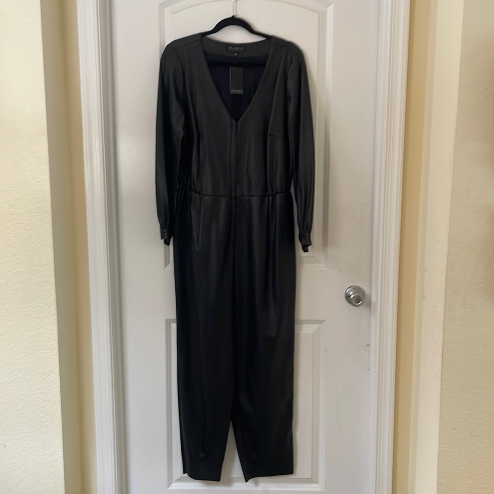 NWOT Eloquii Faux Leather Jumpsuit Black - Women 14